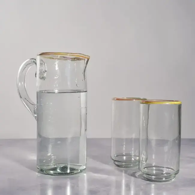 Multi Rim Glass Pitcher w/ Handle