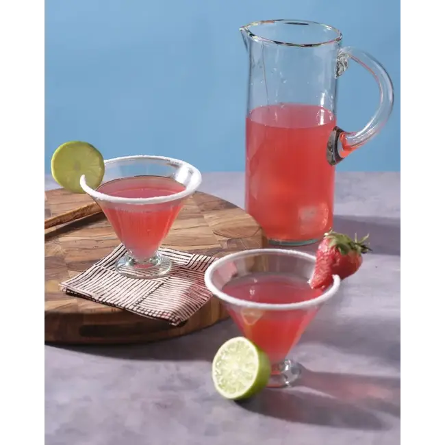 Multi Rim Glass Pitcher w/ Handle