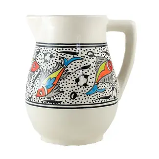 Tunisia Rainbow Fish Ceramic Pitcher