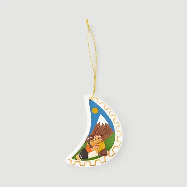 White Moon Hanging Nativity Scene