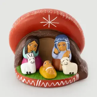 Peru Red Hat Nativity Scene