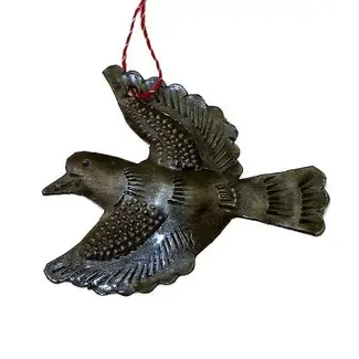Haiti Metal Drum Dove Ornament