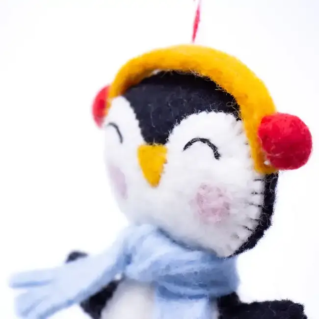Happy Penguin Felt Ornament