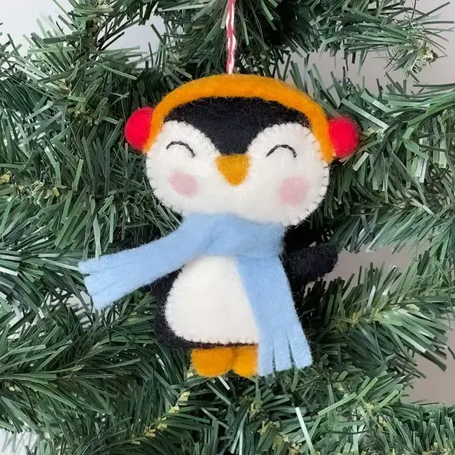 Happy Penguin Felt Ornament