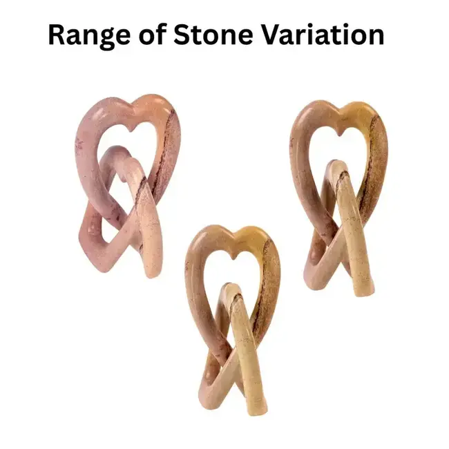 Pink Soapstone Eternal Love Knot Sculpture