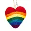 Rainbow Heart Felt Ornament