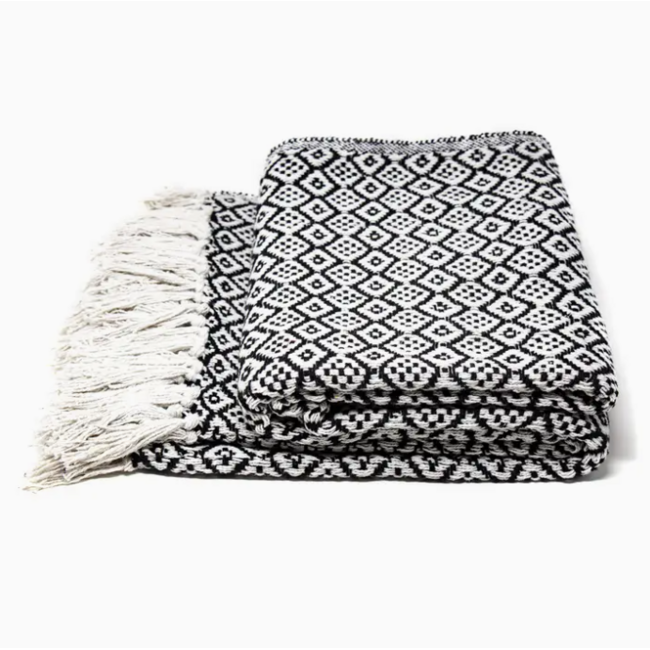 Recycled Cotton Throw w/ Tassels (49x59)
