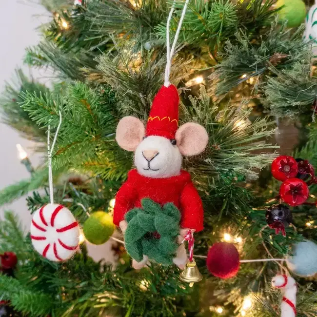Jingle Elf Felted Wool Ornament