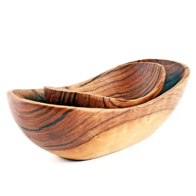 Wild Olive Wood Dippy Dip Bowls, Set of Two