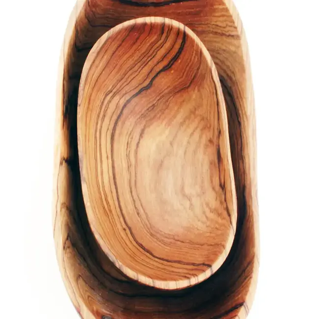 Wild Olive Wood Dippy Dip Bowls, Set of Two