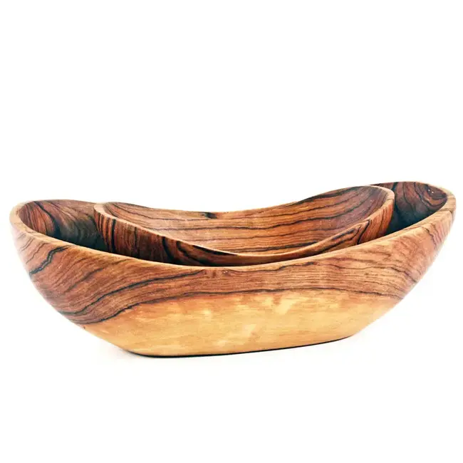 Wild Olive Wood Dippy Dip Bowls, Set of Two