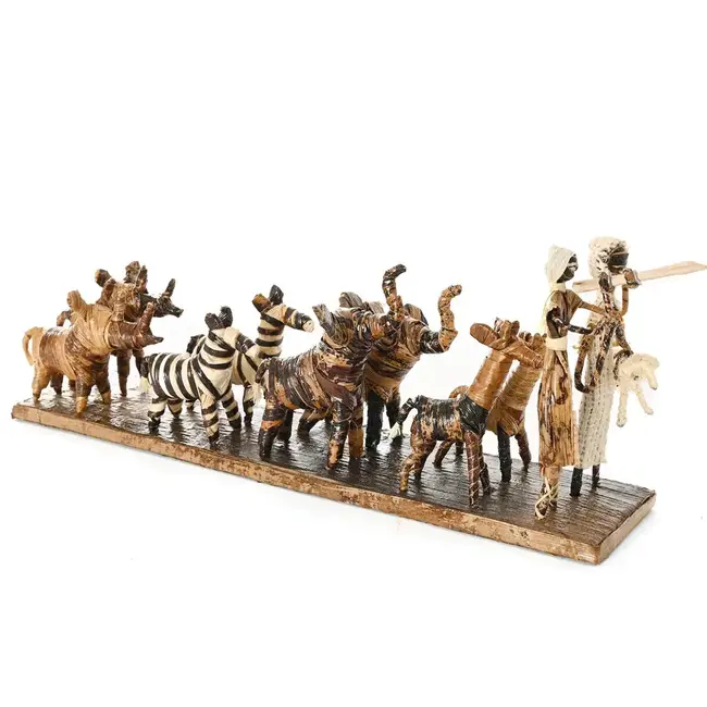 Banana Fiber Noah's Ark Diorama Sculpture