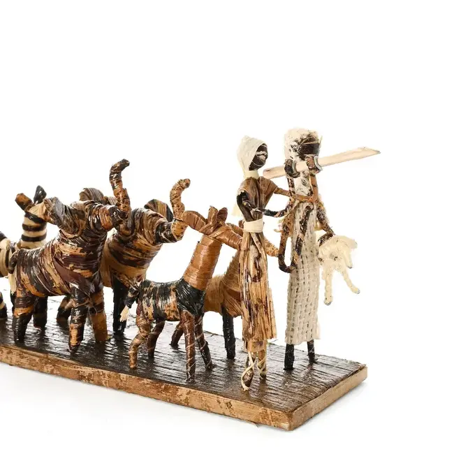 Banana Fiber Noah's Ark Diorama Sculpture