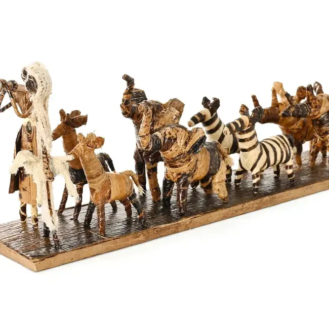 Banana Fiber Noah's Ark Diorama Sculpture