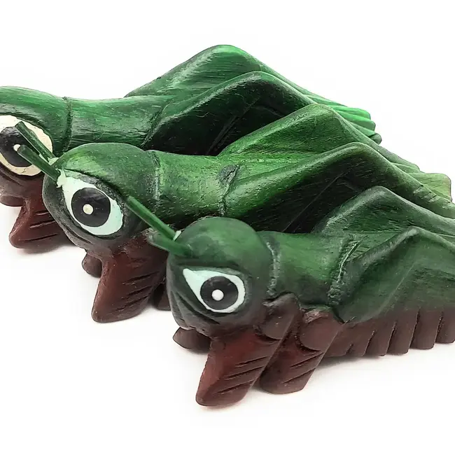 Green Wooden Chirping Cricket 4"