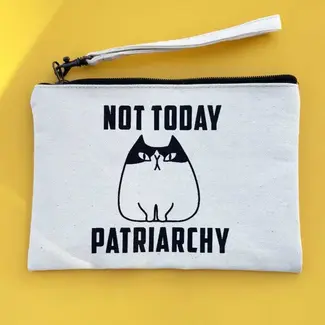 Cambodia Wristlet Pouch - Not Today Patriarchy Cat