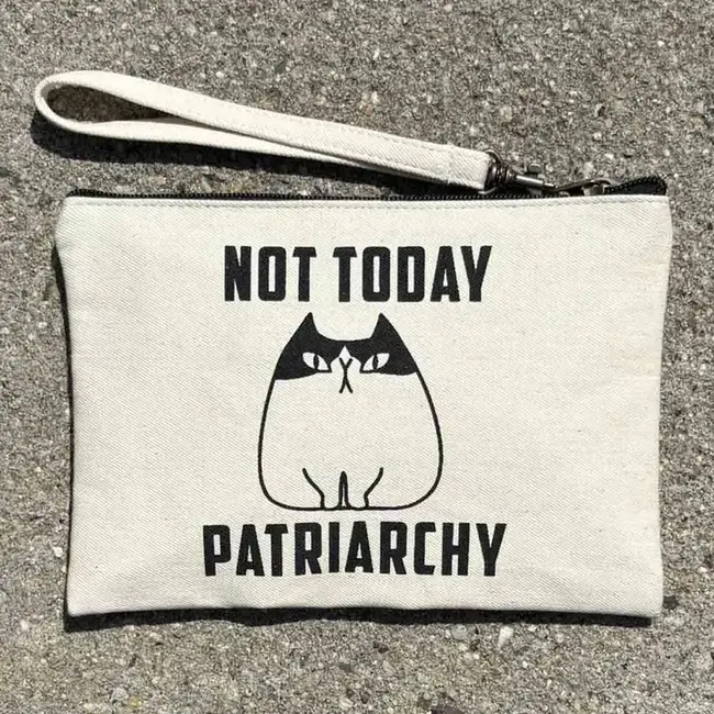 Wristlet Pouch - Not Today Patriarchy Cat