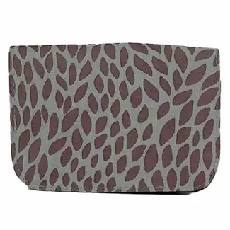 Cambodia Canvas Cardholder - Plum Leaves