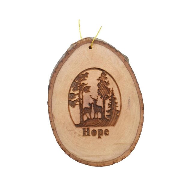 Olivewood Reindeer Christmas Ornament