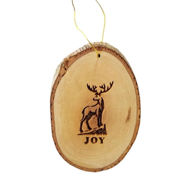 Olivewood Reindeer Christmas Ornament