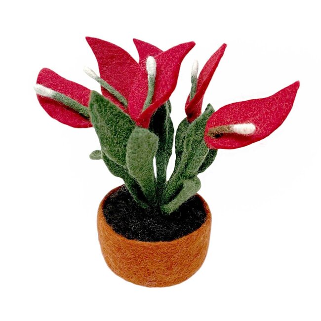 Felted Cala Lily Potted Plant