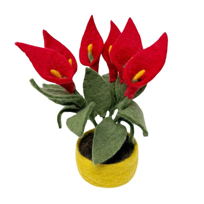 Felted Cala Lily Potted Plant