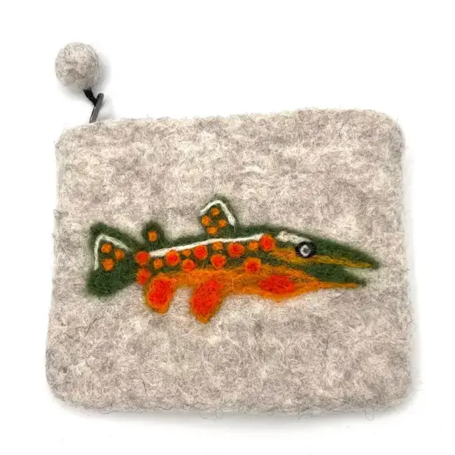Brook Trout Felt Coin Purse