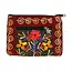 Embroidered Floral 2-Zip Accessory Purse