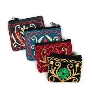 Nepal Embroidered Floral Coin Purse