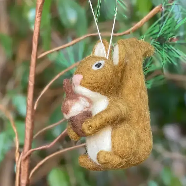 Red Squirrel Felt Ornament