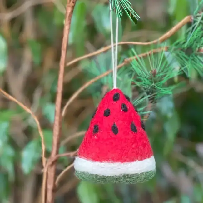 Watermelon Slice Felt Ornament
