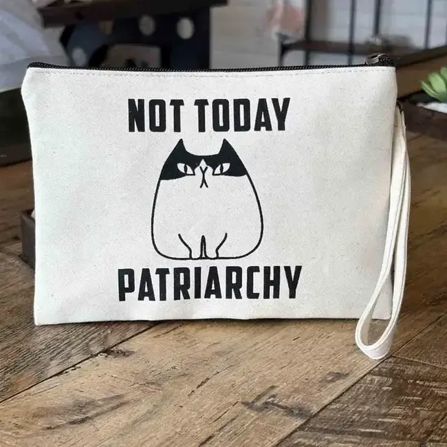 Wristlet Pouch - Not Today Patriarchy Cat