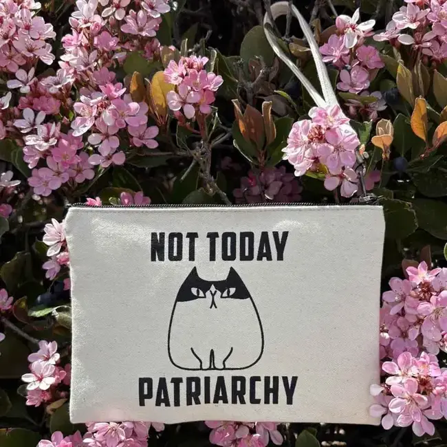 Wristlet Pouch - Not Today Patriarchy Cat