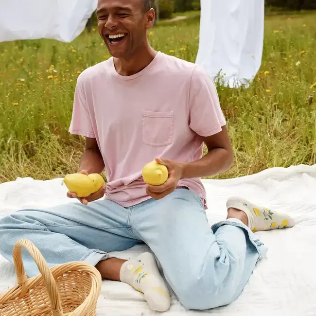 Ankle Socks that Plant Trees - Beige Lemons