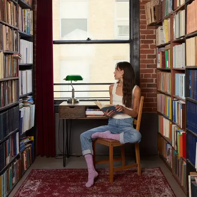 Crew Socks that Give Books - Purple Books & Mugs