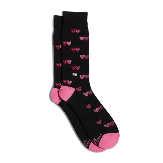 Conscious Step Crew Socks that Save LGBTQ Lives - Black Hearts