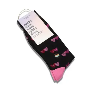 India Conscious Step Crew Socks that Save LGBTQ Lives - Black Hearts