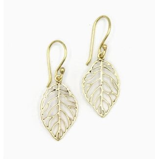 India Leaf Skeleton Earrings