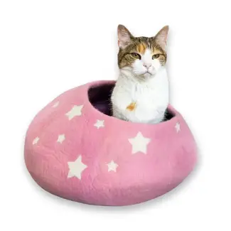 Nepal Cat Cave - Felt Pink Midnight Stars