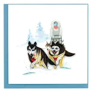 Vietnam Quilling Card - Sled Dogs