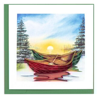 Vietnam Quilled Card - River Canoes