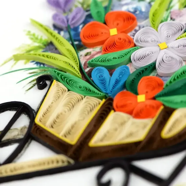 Quilling Card - Wheelbarrow Garden