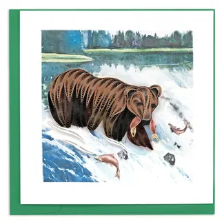 Vietnam Quilled Card - Grizzly Bear