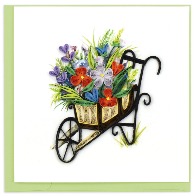 Quilling Card - Wheelbarrow Garden