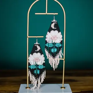 Guatemala Beaded Moonflower Earrings