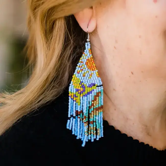 Earrings  - Hummingbird in Flight Fringe