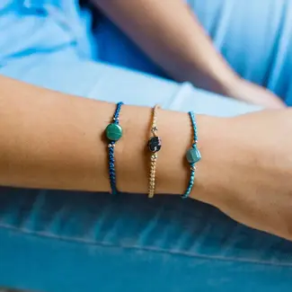 Guatemala Bracelet - Stackable Macrame Jade