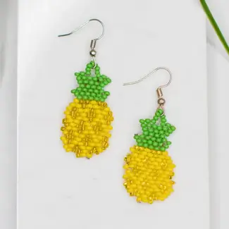 Guatemala Beaded Pineapple Earrings
