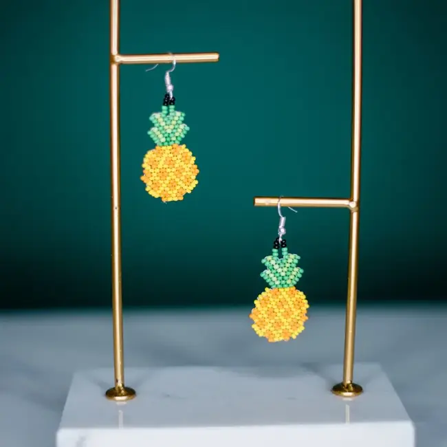 Beaded Pineapple Earrings