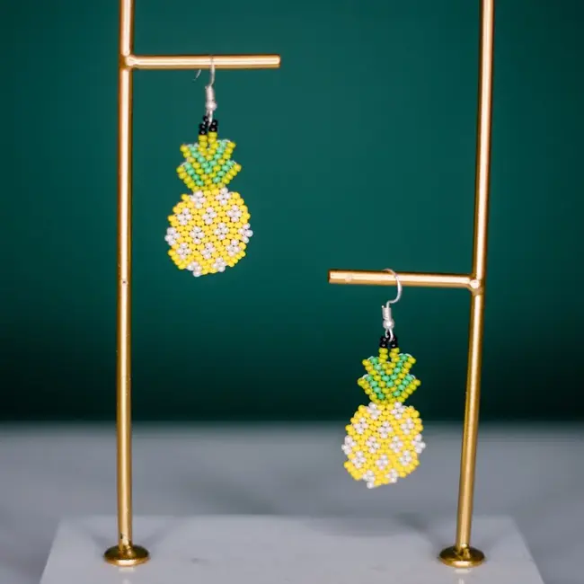 Beaded Pineapple Earrings